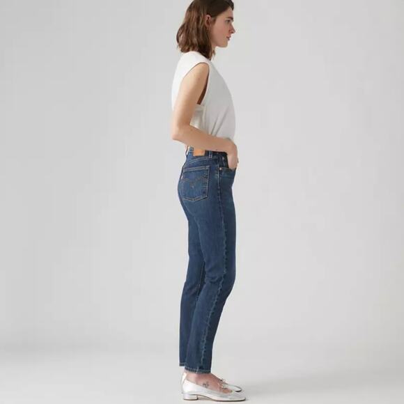 Levi's Premium 501 Skinny Jeans High Waist Dark Indigo Blue Denim W30 L28 - Picture 2 of 13